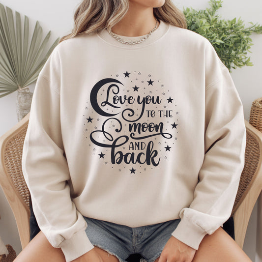Love You To The Moon And Back Comfort Colors T Shirt Celestial Stars Youth Tee Nursery Quote Children Sweatshirt Kids Apparel Toddler Gifts