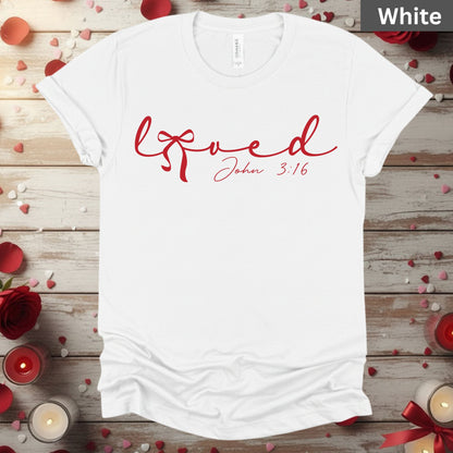 Loved Shirts John 3:16 Christian Valentine & Easter Tee, Comfort Colors Jesus T-Shirt, Bible Verse Gift for Her, Religious Sweatshirt for Mom & Sister, Bella Canvas Faith Apparel