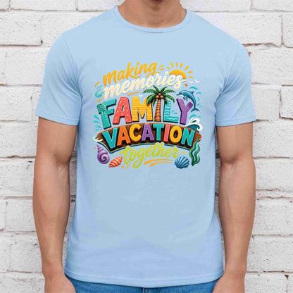 Making Memories Together Family Vacation Retro Beach DTF Transfer Ready to Press Summer Trip UV DTF Sticker Palm Tree & Dolphin Heat Transfer for Shirts
