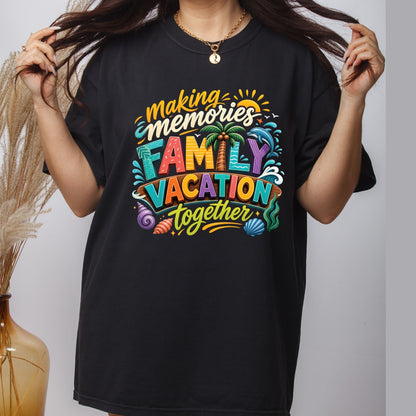 Making Memories Together Family Vacation Retro Beach DTF Transfer Ready to Press Summer Trip UV DTF Sticker Palm Tree & Dolphin Heat Transfer for Shirts