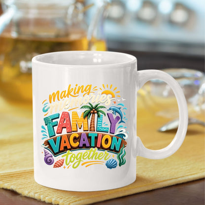 Making Memories Together Family Vacation Retro Beach DTF Transfer Ready to Press Summer Trip UV DTF Sticker Palm Tree & Dolphin Heat Transfer for Shirts