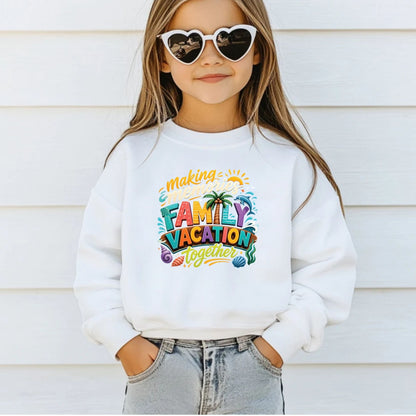 Making Memories Together Family Vacation Retro Beach DTF Transfer Ready to Press Summer Trip UV DTF Sticker Palm Tree & Dolphin Heat Transfer for Shirts