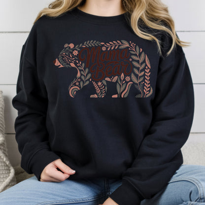 Mama Bear Comfort Colors T Shirt Floral Bear Silhouette Youth Tee Mother's Day Gift Idea Kids Sweatshirt Childrens Apparel Boho Mama Gifts