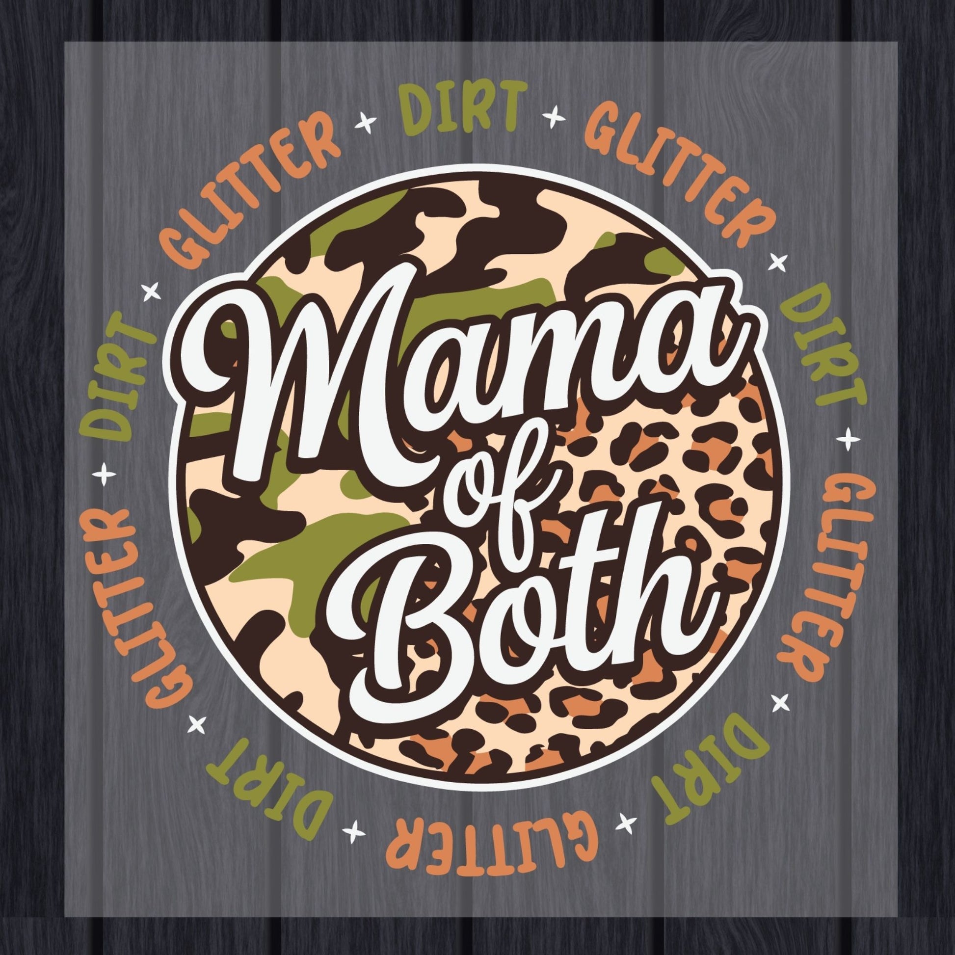 Mama of Both DTF Transfer ready to Press Dirt Glitter Mom Heat Transfer for Shirts Music Mama UV Sticker Prints
