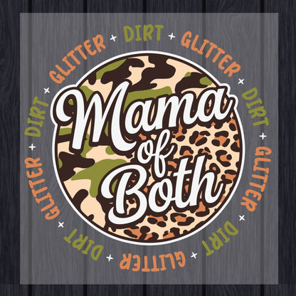 Mama of Both DTF Transfer ready to Press Dirt Glitter Mom Heat Transfer for Shirts Music Mama UV Sticker Prints