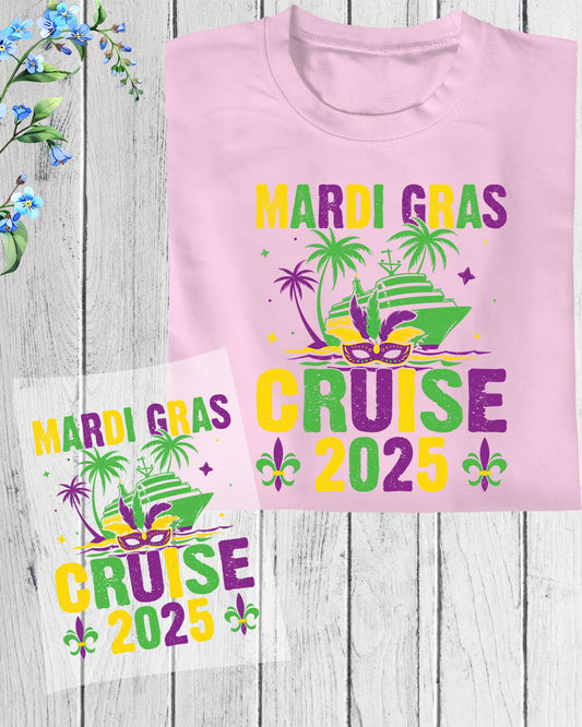 Mardi Gras Cruise 2025 DTF Transfer Sheet Family Mardi Vacation Film
