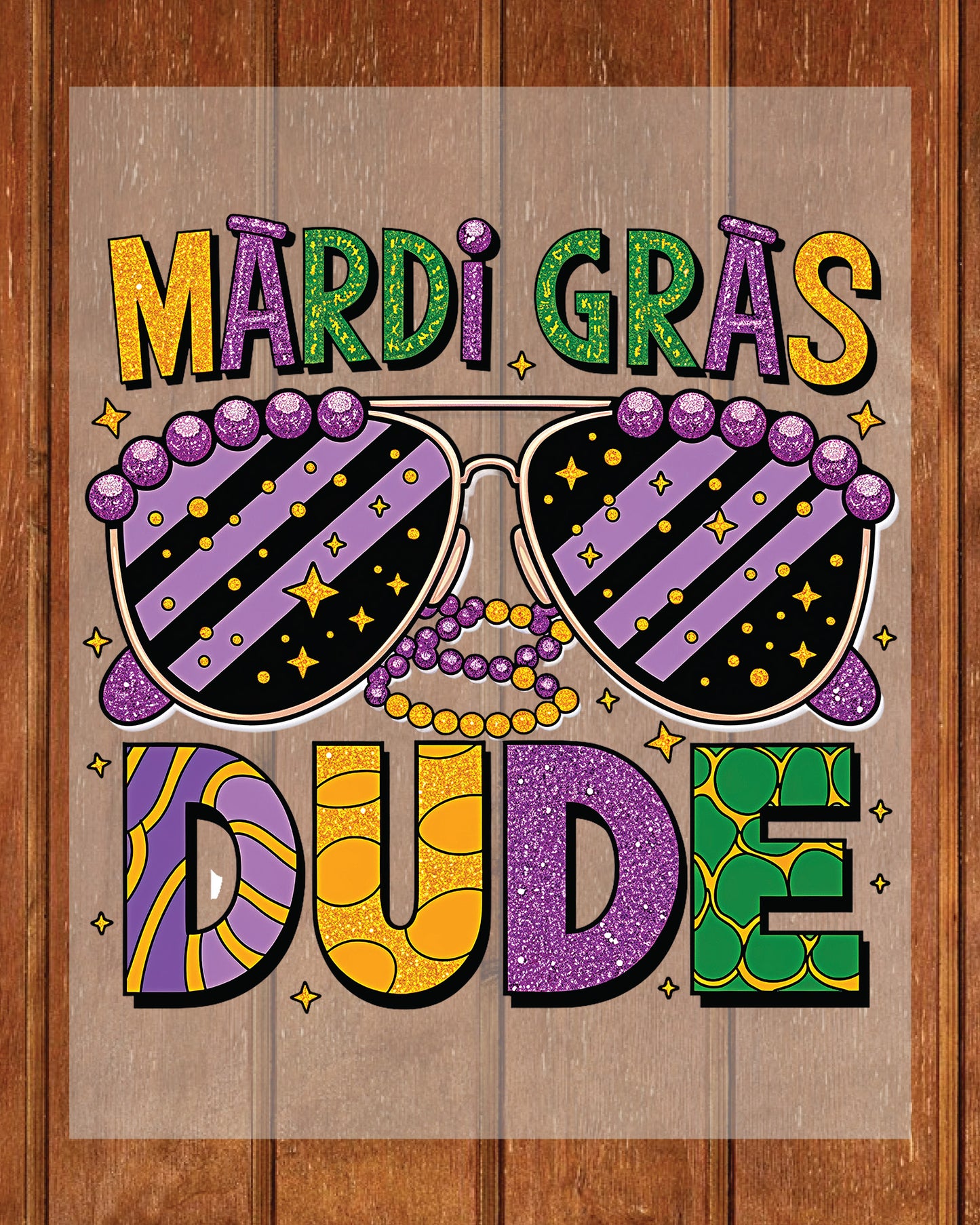 Mardi Gras Dude DTF Transfer Sheet Louisiana Transfer Paper for Shirts