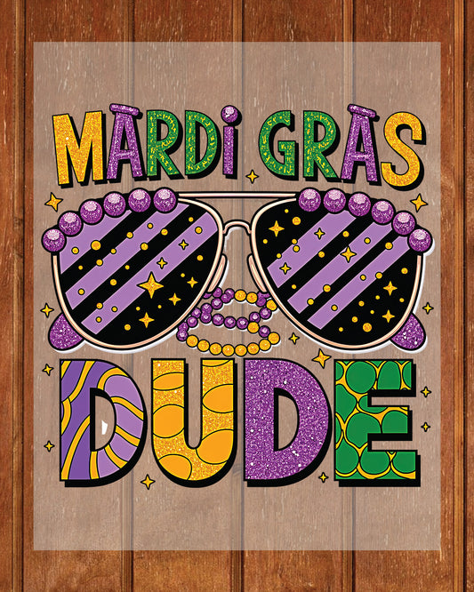 Mardi Gras Dude DTF Transfer Sheet Louisiana Transfer Paper for Shirts