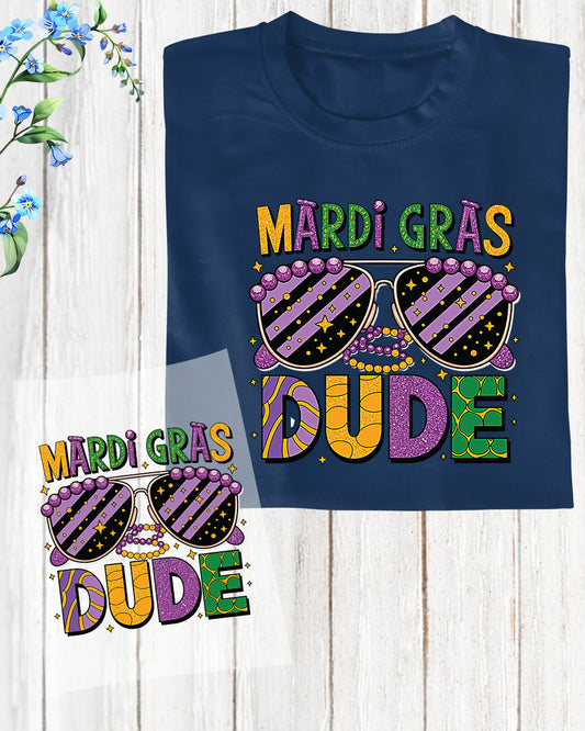 Mardi Gras Dude DTF Transfer Sheet Louisiana Transfer Paper for Shirts