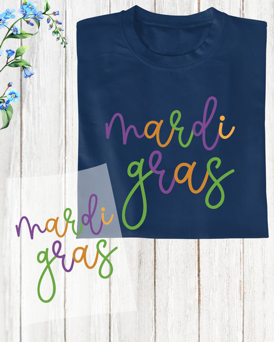 Mardi Gras Monogram DTF Transfer Sheet Retro Heat Transfer Paper