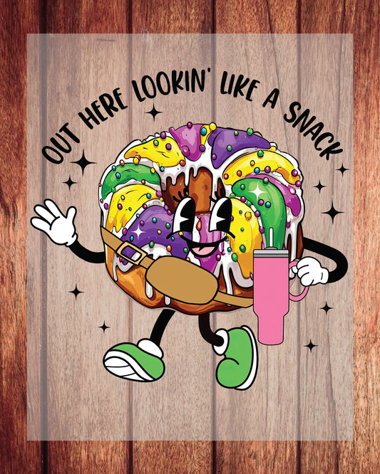 Mardi Gras Snack Heat Transfer Paper for Shirts Calories Fat Cake DTF