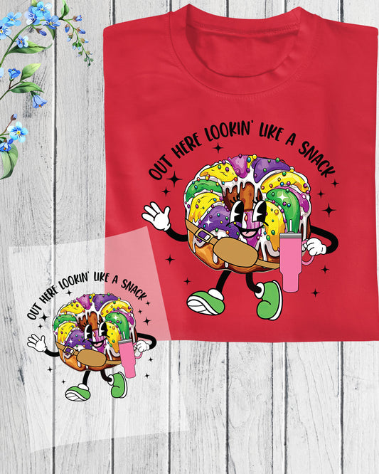 Mardi Gras Snack Heat Transfer Paper for Shirts Calories Fat Cake DTF