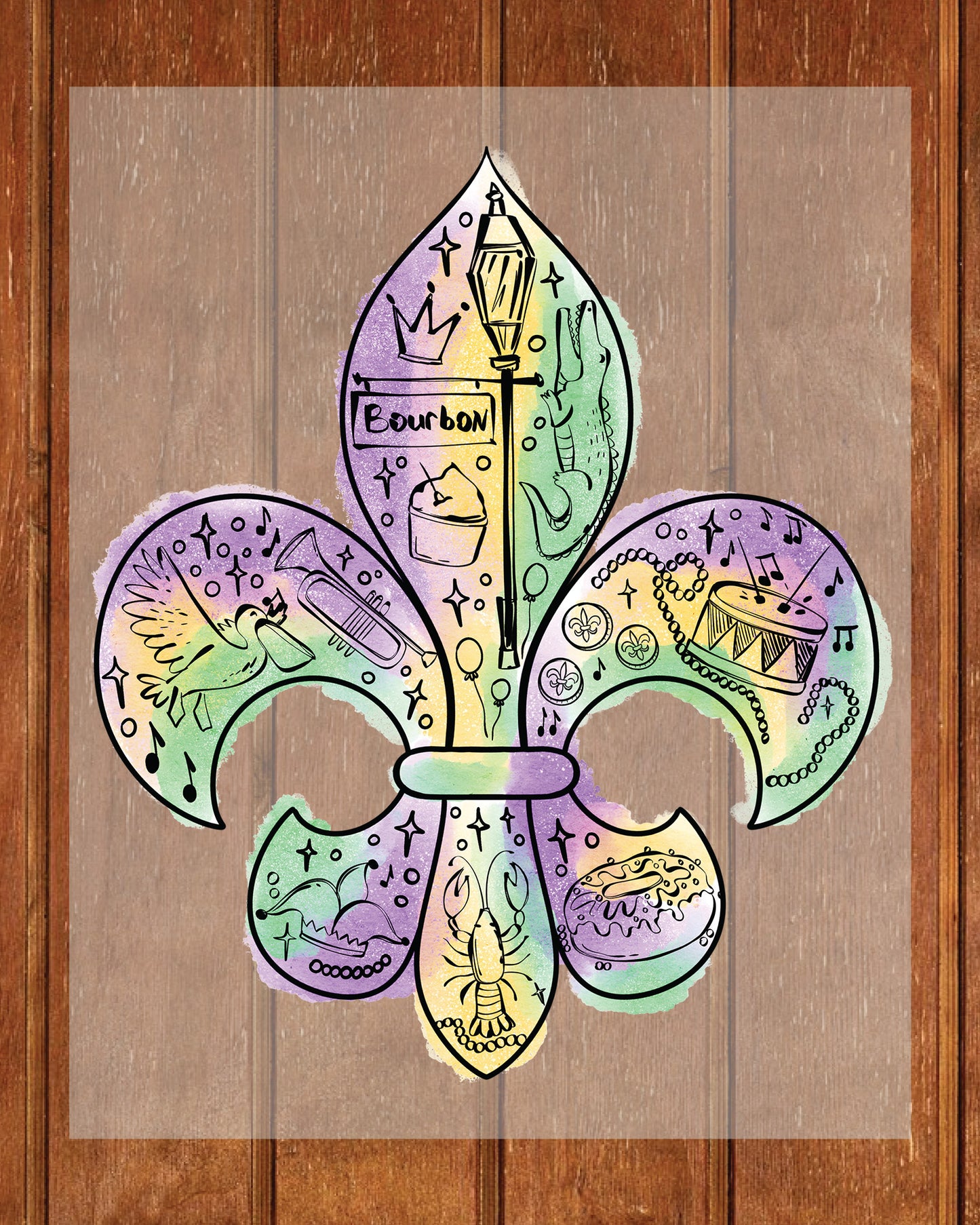 Mardi Gras Symbol Fleur De Lis Dtf Transfer Sheet Ready to Press