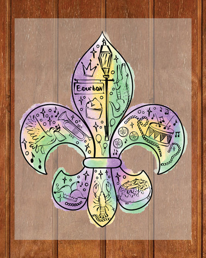 Mardi Gras Symbol Fleur De Lis Dtf Transfer Sheet Ready to Press