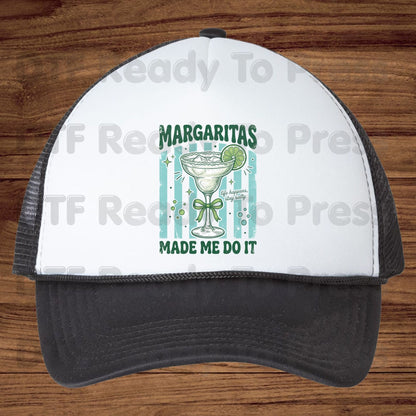 Margaritas Made Me Do It Life Happens Stay Salty DTF Transfer Ready to Press Retro Coquette Bow Cocktail Heat Transfer for Shirts UV Sticker