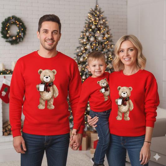 Matching Family Christmas Sweatshirts Polo Bear Style Mom Dad Daughter and Son Tees Character Holiday Family Xmas 2025 Gift Shirts