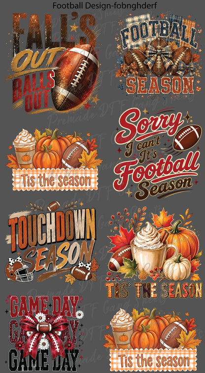 Football DTF Transfer Ready to Press Premade DTF Gang Sheet Game Day Sorry I Cant Its Football Season Fall Heat Transfer For Shirt