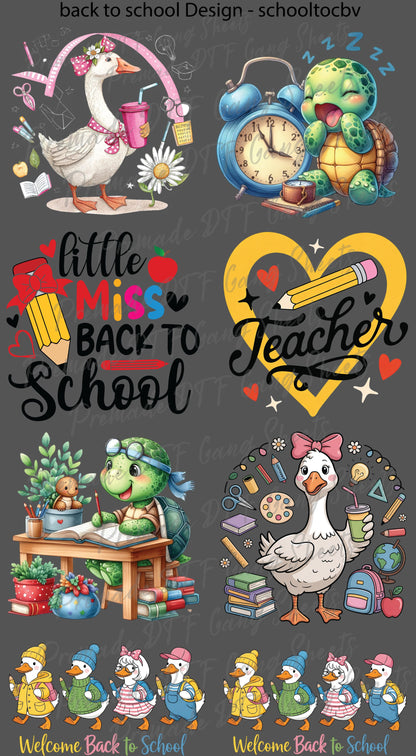 Back to School Premade Gang Sheet Retro School DTF Transfer ready to Press Teacher Student Heat Transfer for Shirts