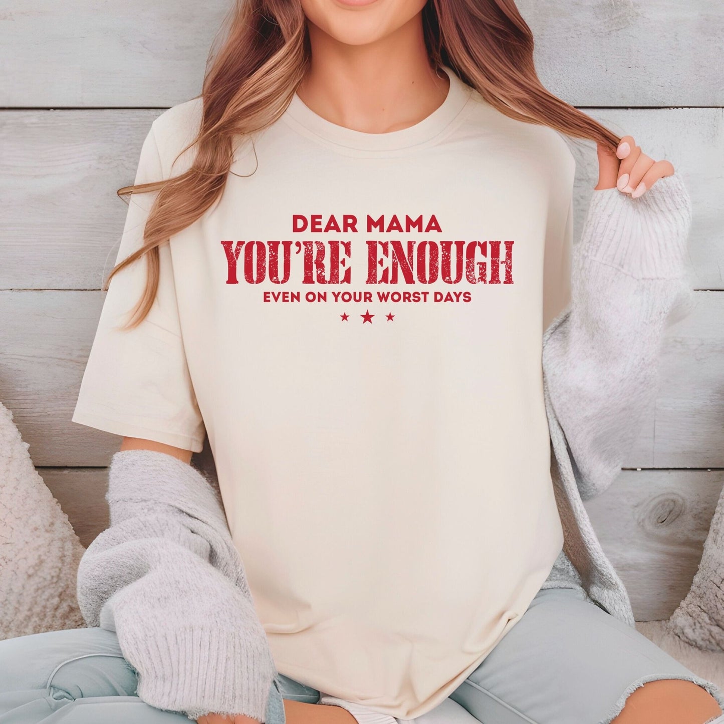 Mom DTF Transfer ready to Press Dear Mama You are Enough Mothers Day Heat Transfer for Shirts Mom UV Sticker Prints Mommy Iron on Transfer
