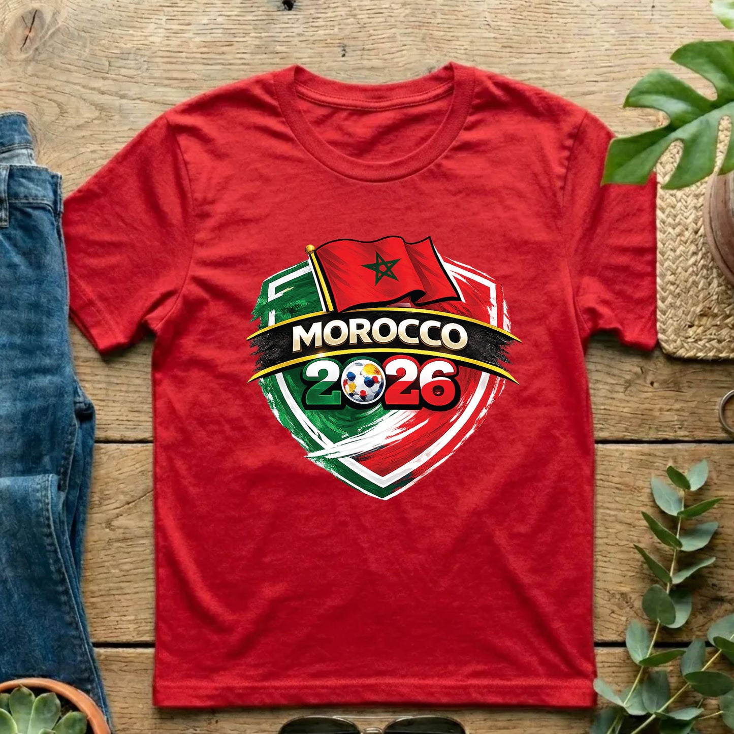 Morocco World Cup T Shirt Soccer Supporter Tees