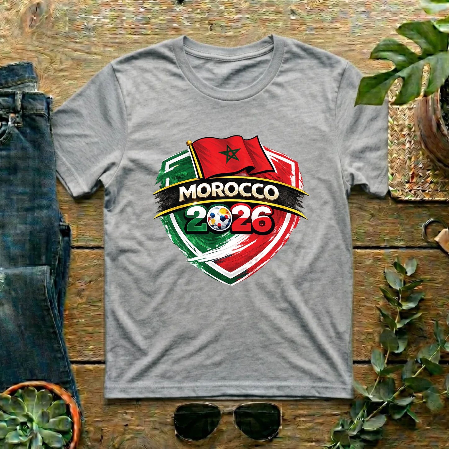 Morocco World Cup T Shirt Soccer Supporter Tees