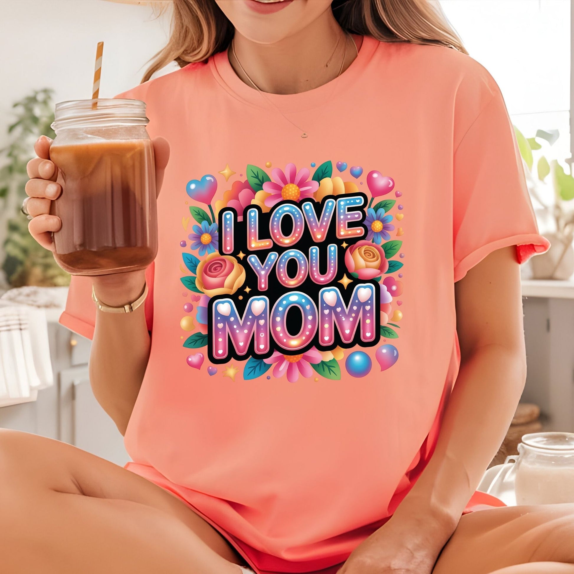 Mother’s Day DTF Transfer ready to Press I Love You Mom Heat Transfer for Shirts Motherhood UV Sticker Print Mama Iron On Transfer