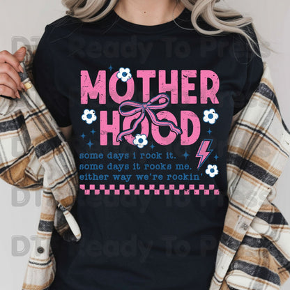 Motherhood Definition DTF Transfer Ready to Press Retro Floral Aesthetic Heat Transfer for Shirts Heart Flower Mother's Day UV Sticker Prints