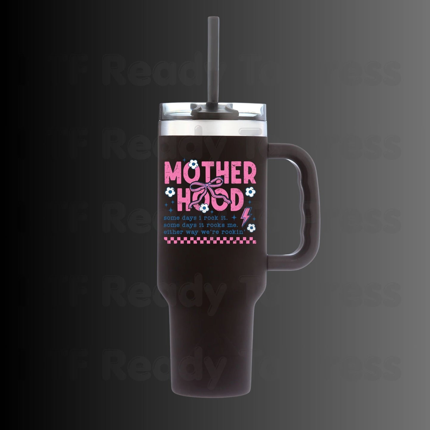 Motherhood Definition DTF Transfer Ready to Press Retro Floral Aesthetic Heat Transfer for Shirts Heart Flower Mother's Day UV Sticker Prints
