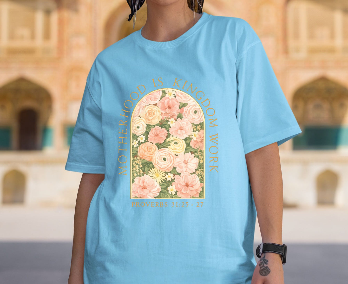 Motherhood Is Kingdom Work T Shirt Proverbs 31 Christian Mom Tee Floral Faith Shirt Adult Youth Toddler Baby Religious Mother's Day Gift