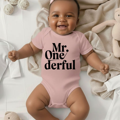 Mr Onederful 1st Birthday Shirt First Birthday Boy Bodysuit Mr Wonderful Baby Tee One Year Old Birthday Outfit Toddler Birthday Gift