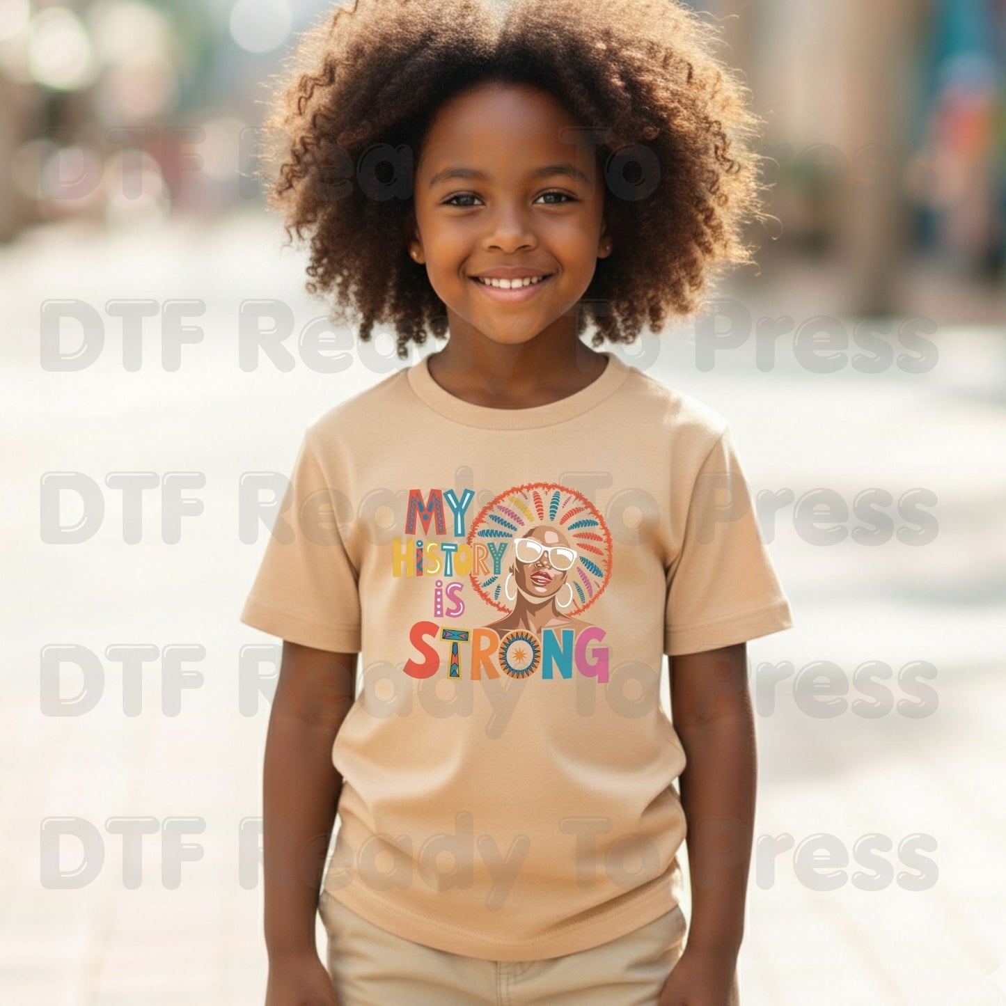 My History is Strong DTF Transfer Ready to Press Black Woman Afro Sunglasses Heat Transfer for Shirts African American UV Sticker Prints