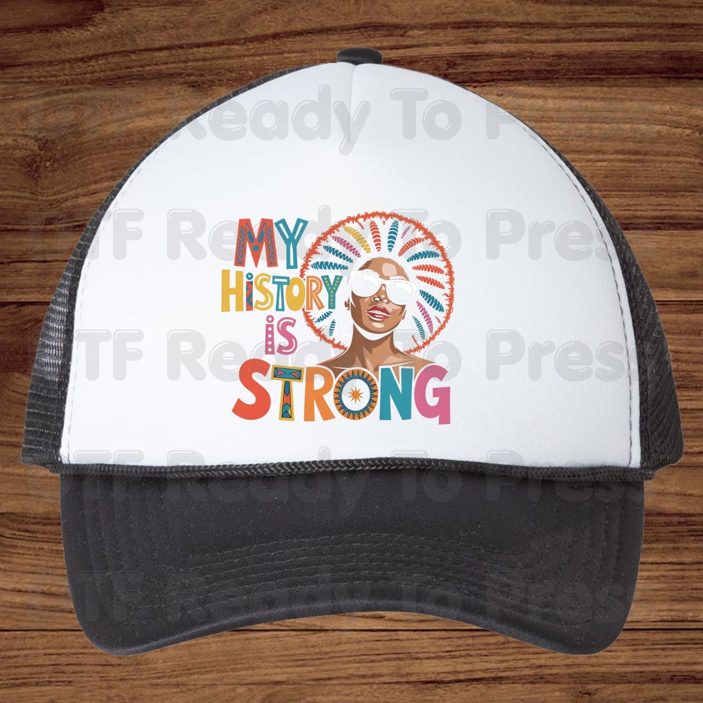 My History is Strong DTF Transfer Ready to Press Black Woman Afro Sunglasses Heat Transfer for Shirts African American UV Sticker Prints