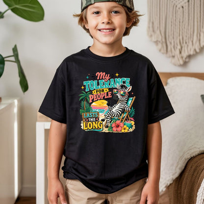 My Tolerance For People Lasts This Long Retro Zebra DTF Transfer Ready to Press Funny Summer UV DTF Sticker Sarcastic Beach Heat Transfer for Shirts