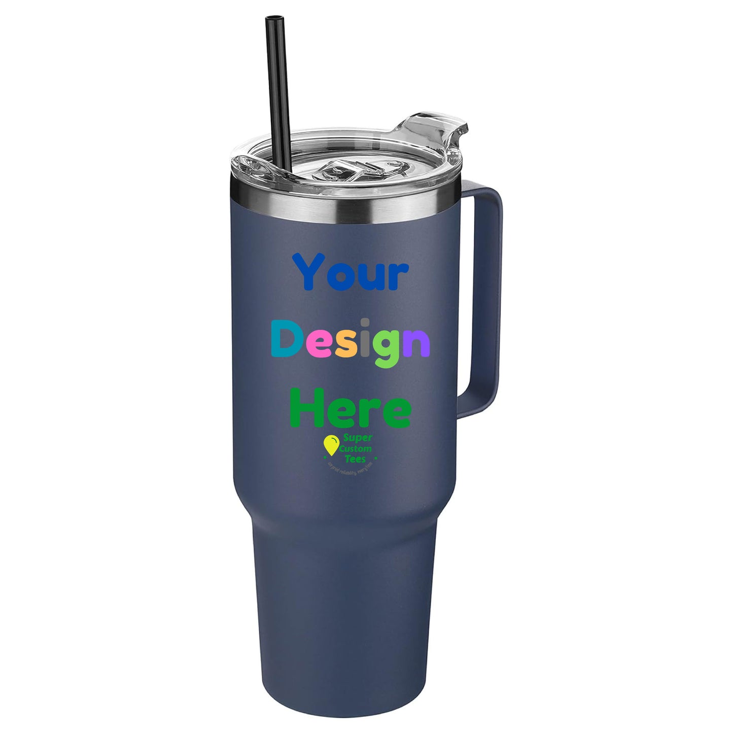 Custom Tumbler Insulated Stainless Steel Tumbler with Handle - 40 oz