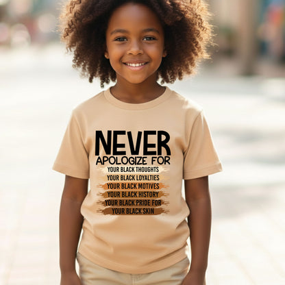 Never Apologize Black History Month T Shirts