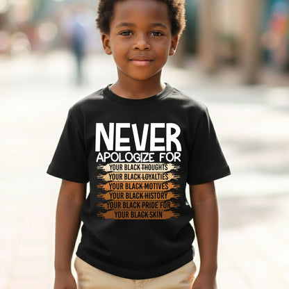 Never Apologize Black History Month T Shirts