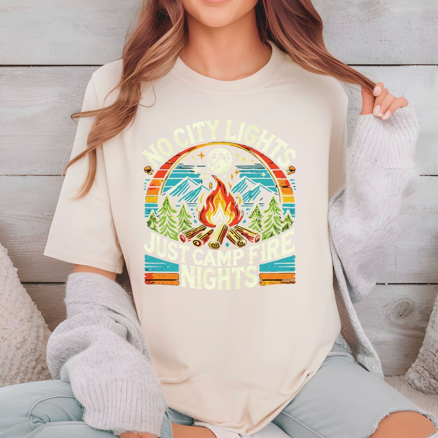 No City Lights Just Camp Fire Nights DTF Transfer