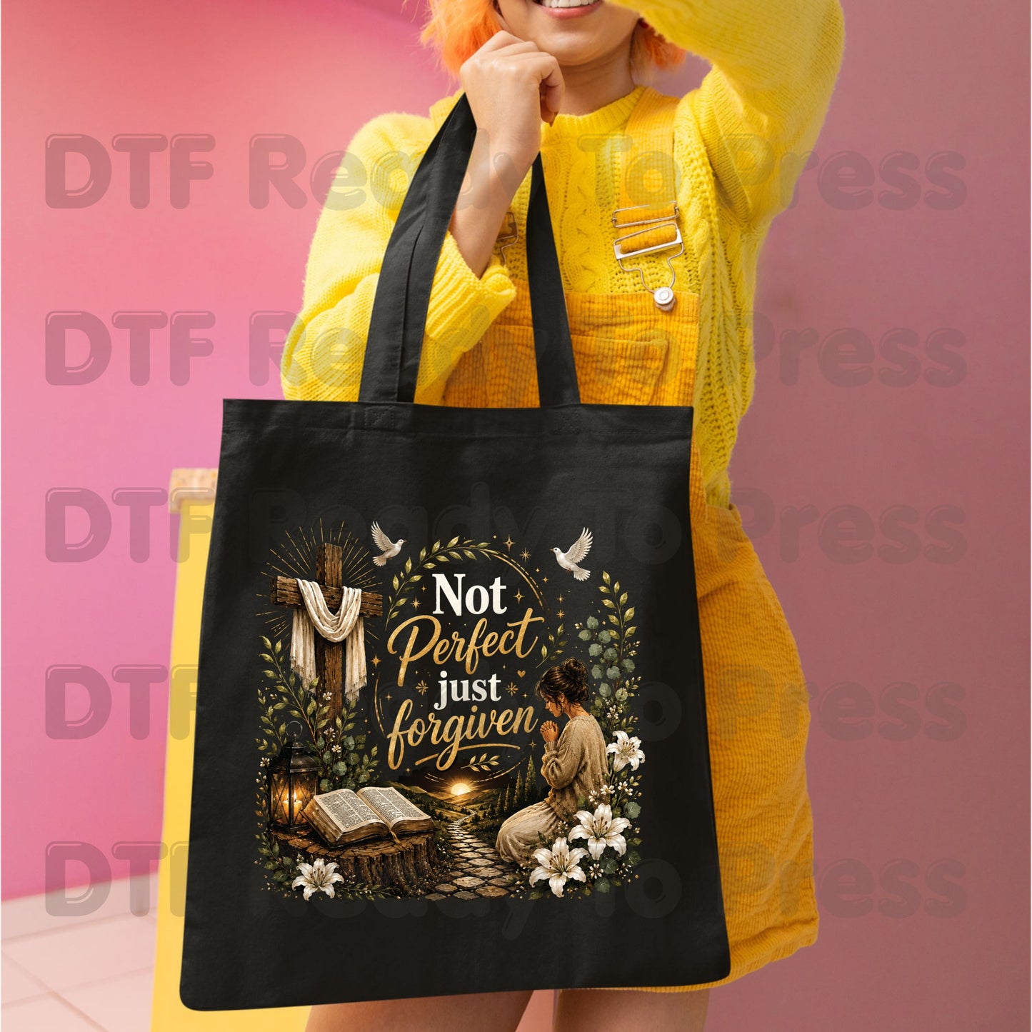 Not Perfect Just Forgiven DTF Transfer Ready to Press