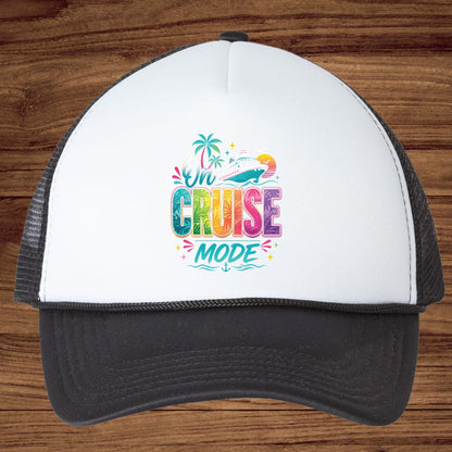 On Cruise Mode Retro Cruise Ship DTF Transfer Ready to Press Family Cruise Vacation UV DTF Sticker Ocean Liner & Palms Heat Transfer for Shirts