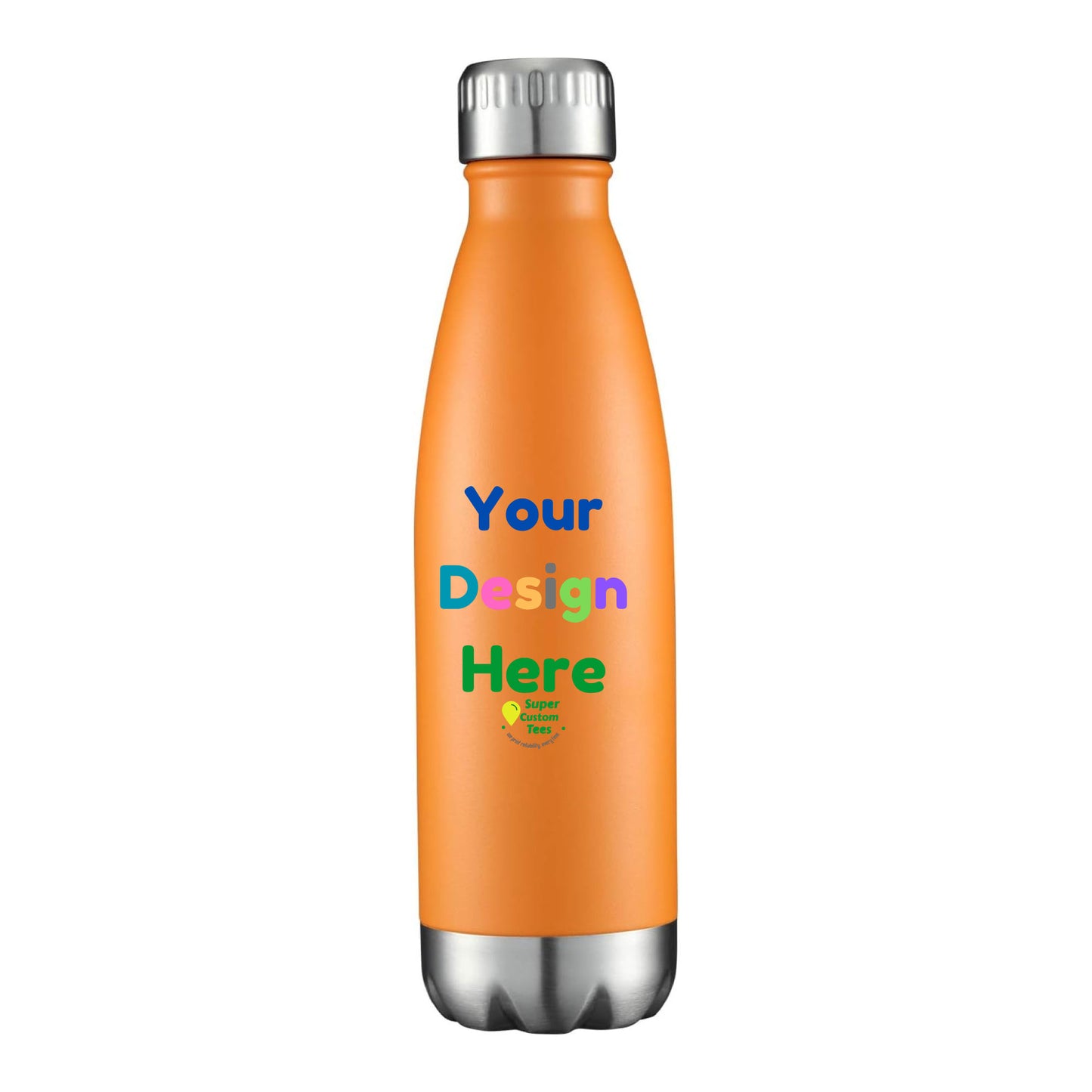 Custom Stainless Steel Water Bottle Insulated Double Wall Metal Sport Reusable Water Bottles - 17 oz