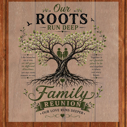 Our Roots Run Deep Family Reunion DTF Transfer Ready to Press Elegant Family Tree UV DTF Sticker Our Love Runs Deeper Heat Transfer for Shirts