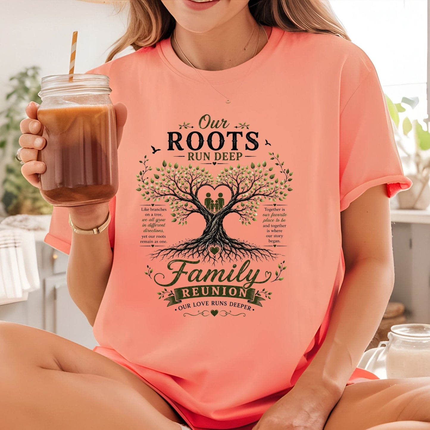 Our Roots Run Deep Family Reunion DTF Transfer Ready to Press Elegant Family Tree UV DTF Sticker Our Love Runs Deeper Heat Transfer for Shirts