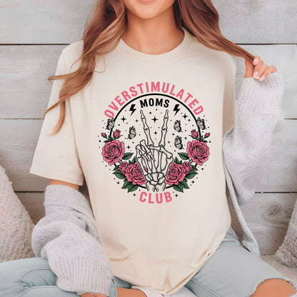 Overstimulated Moms DTF Transfer ready to Press Tired Mama Heat Transfer for Shirts Mothers Day UV Sticker Prints iron on Transfer