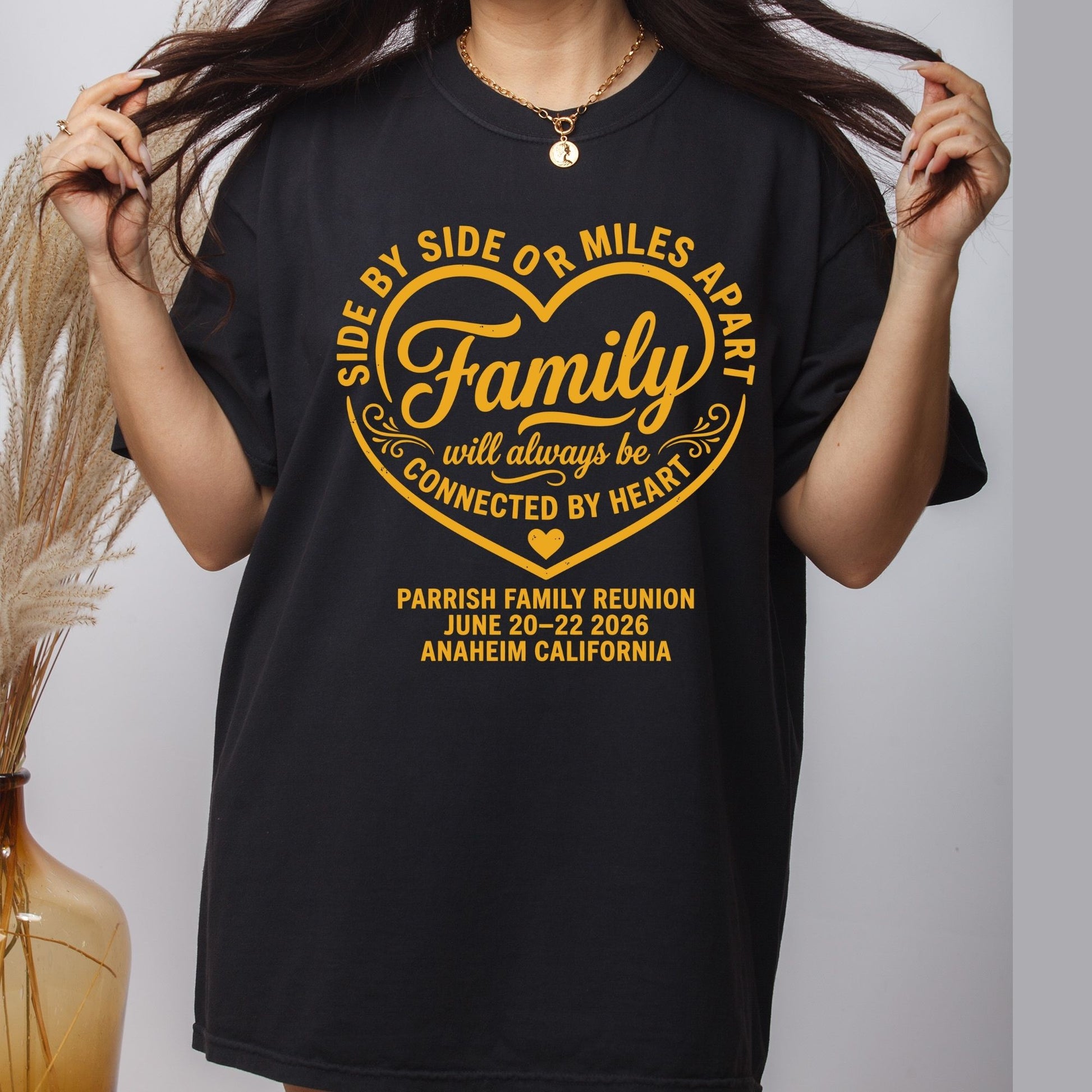 Parrish Family Reunion 2026 Side By Side DTF Transfer Ready to Press Connected By Heart UV DTF Sticker Anaheim California Heat Transfer for Shirts