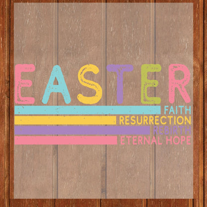 Pastel Christian Easter DTF Transfer ready to Press Faith Rebirth Eternal Hope Heat Transfer for Shirts Bible Verse UV Sticker Prints