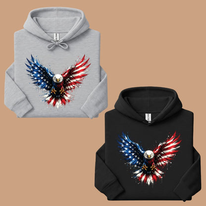 Patriotic Eagle American Flag Comfort Colors T Shirts Splatter Eagle Wings Graphic Tee 4th of July Men Women Fourth of July Gifts