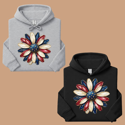Patriotic Flower Comfort Colors T Shirts 4th of July Sunflower Tee Red White Blue Daisy Shirt Cute America Floral Fourth of July Gifts