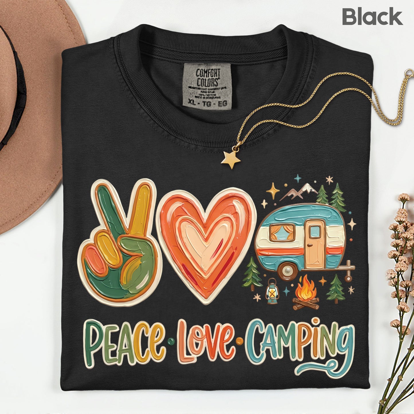 Peace Love Camping Comfort Colors T Shirt