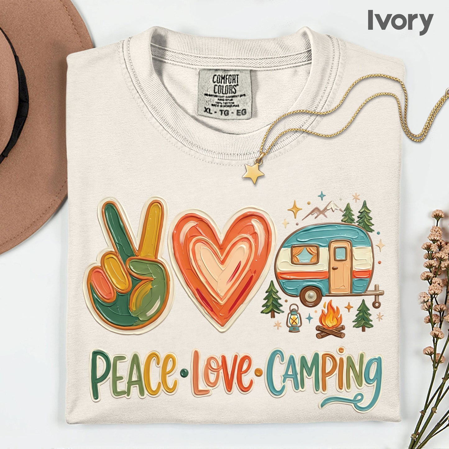 Peace Love Camping Comfort Colors T Shirt