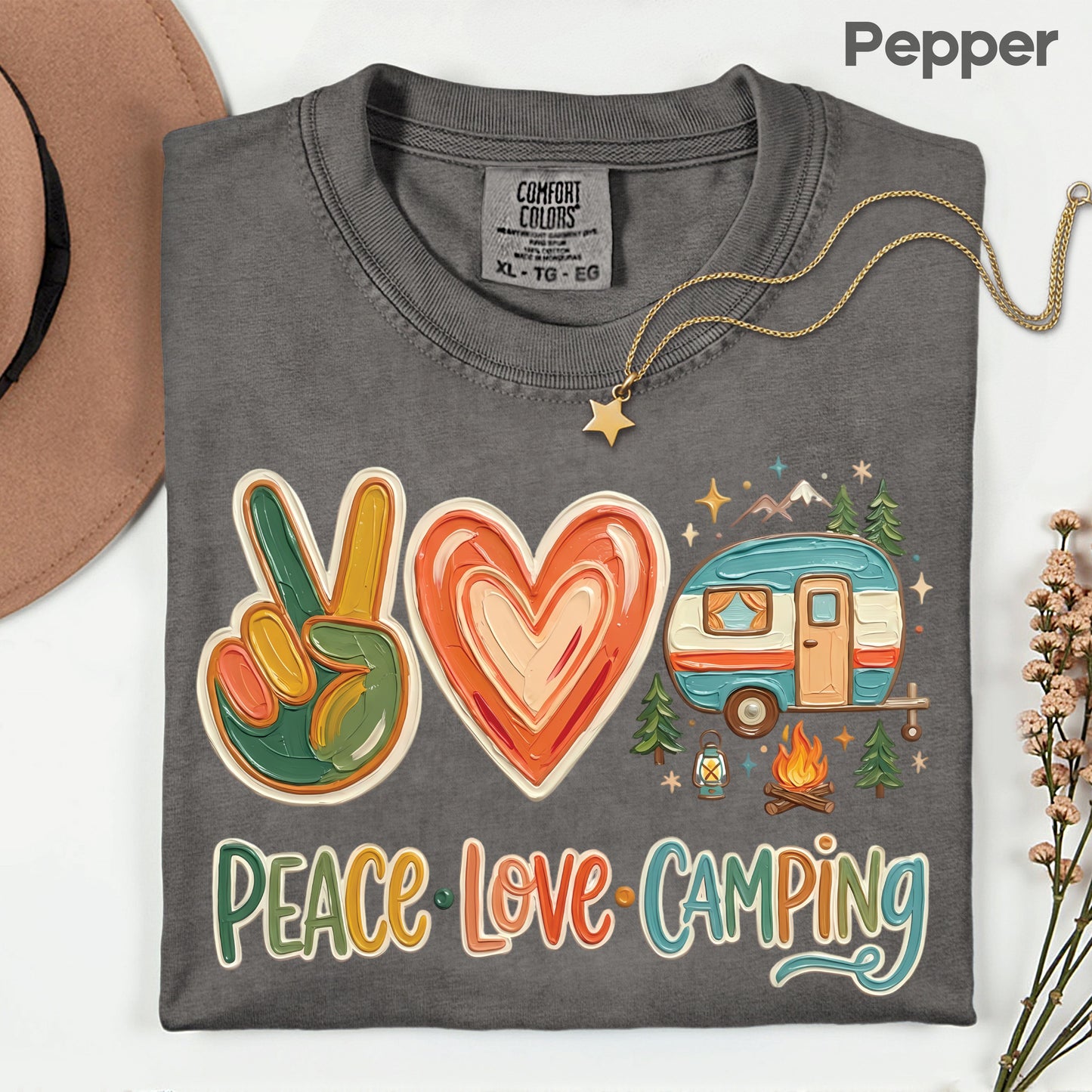 Peace Love Camping Comfort Colors T Shirt